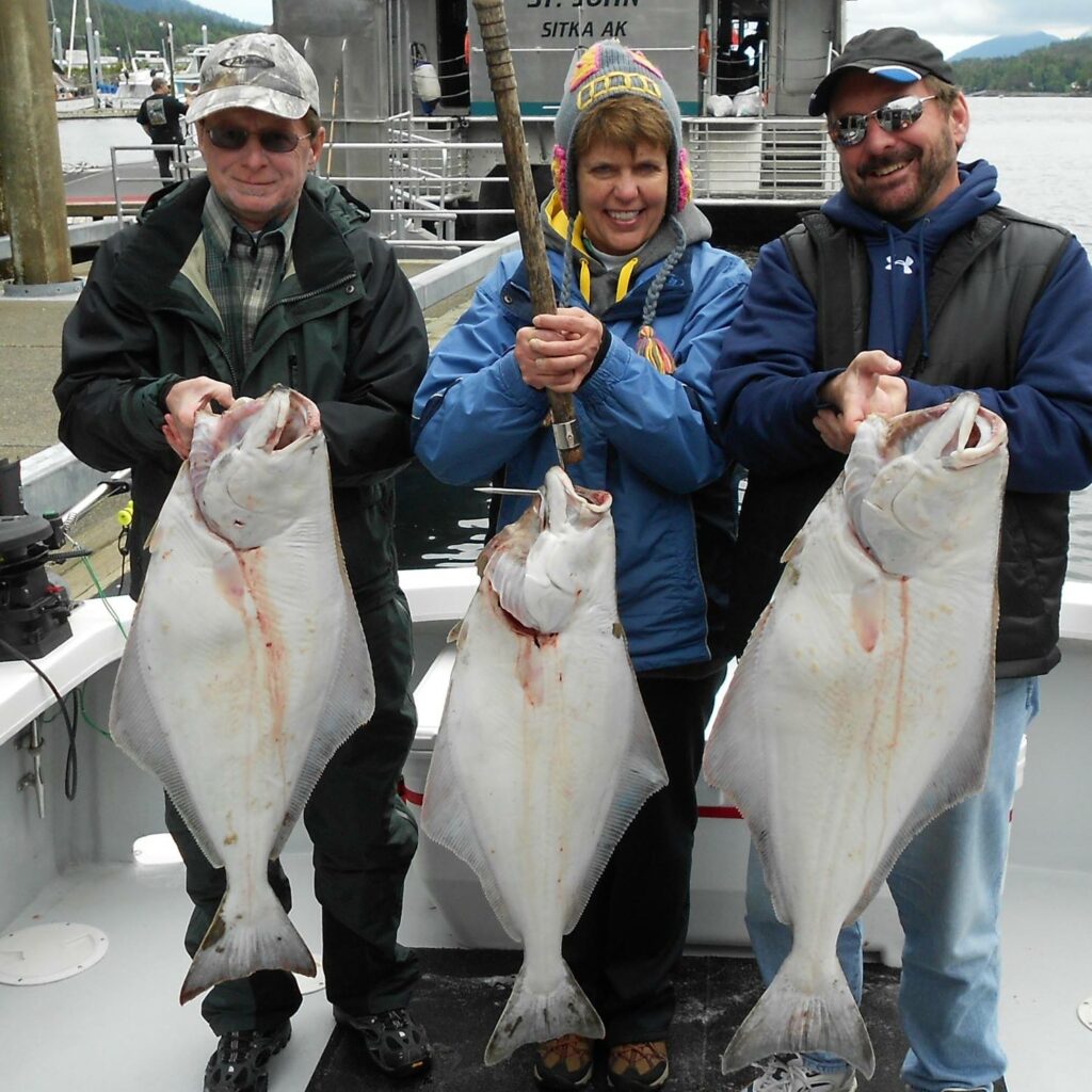 Three nice sized halibut