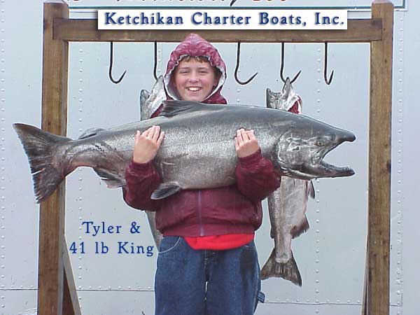 June 19 th Tyler and his 41 pound King!