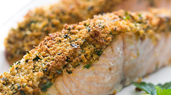 Panko crusted salmon